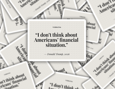 Verbatim Sticker— Trump 'I Don't Think About Americans' Quote