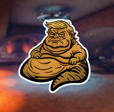 The Art of the Slug Jabba the Hutt Inspired Trump Political Parody Sticker