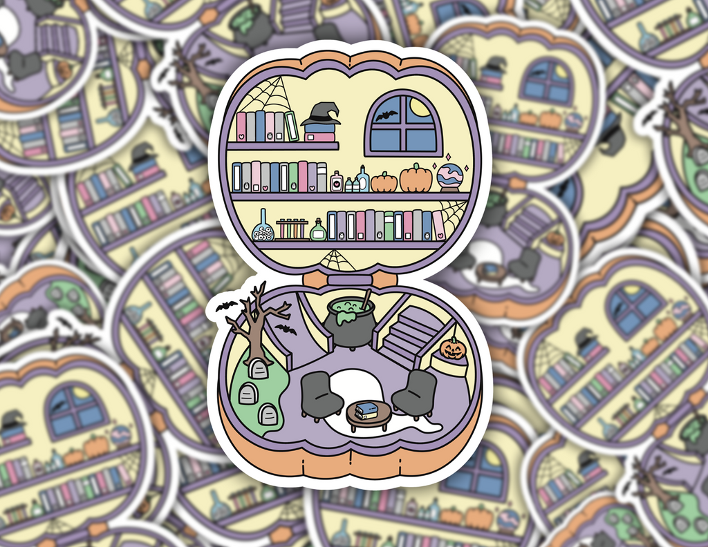 Spooky Polly Pocket Library Sticker