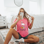 Silly Goose Bookclub T-Shirt in Heather Charity Pink