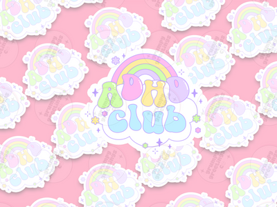 ADHD Club vinyl sticker by Grumpy Greetings Co.