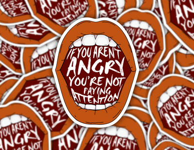 If You Aren't Angry You Aren't Paying Attention Sticker