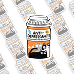 Anti-depressants Cat RX Sticker