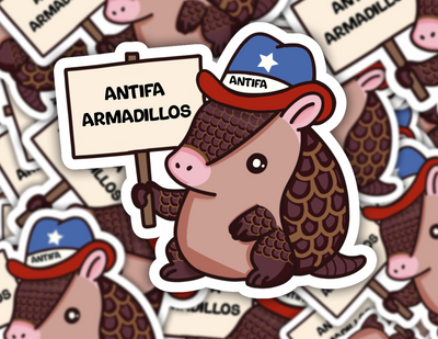 ANTIFA Armadillo - Texas Sticker