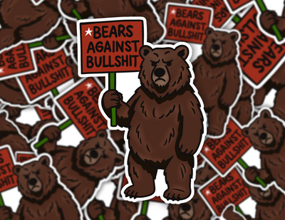 Bears Against Bullshit - California Sticker