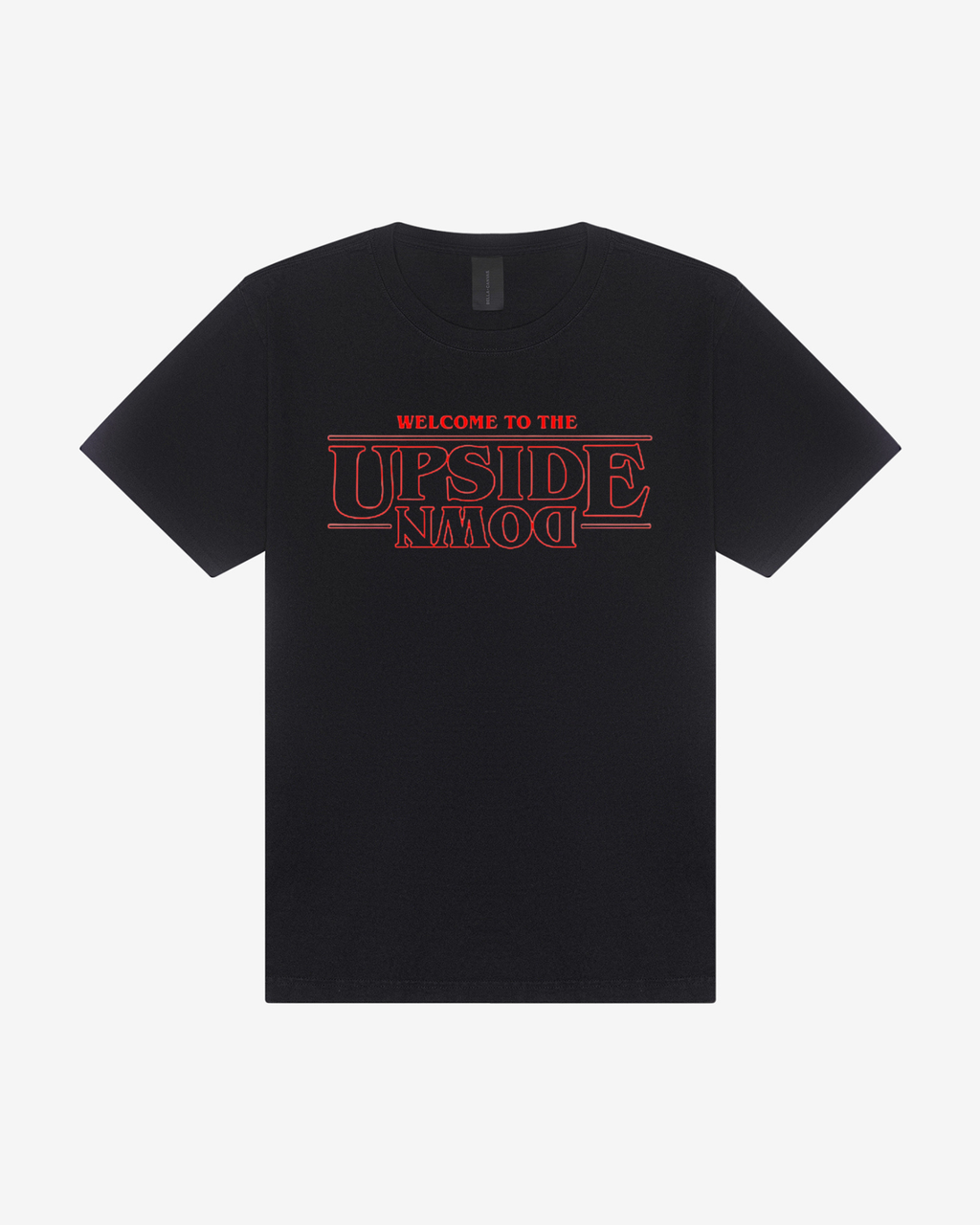 Welcome To The Upside Down 4810GD Heavyweight Unisex T-Shirt in Washed Black