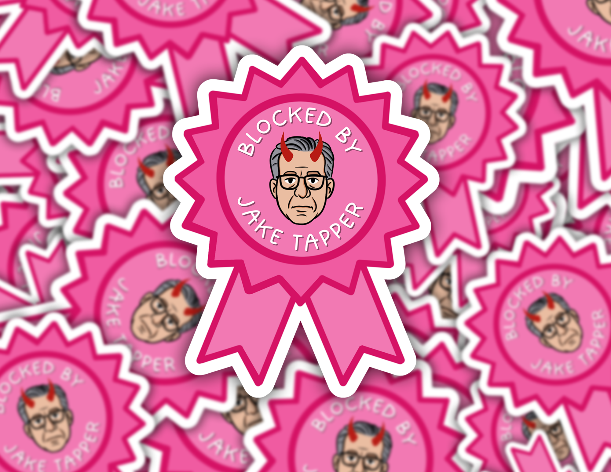 Blocked By Jake Tapper Medal Sticker