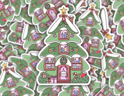 Bookstore Christmas Tree Sticker