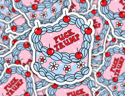 Fuck Trump Cake Sticker