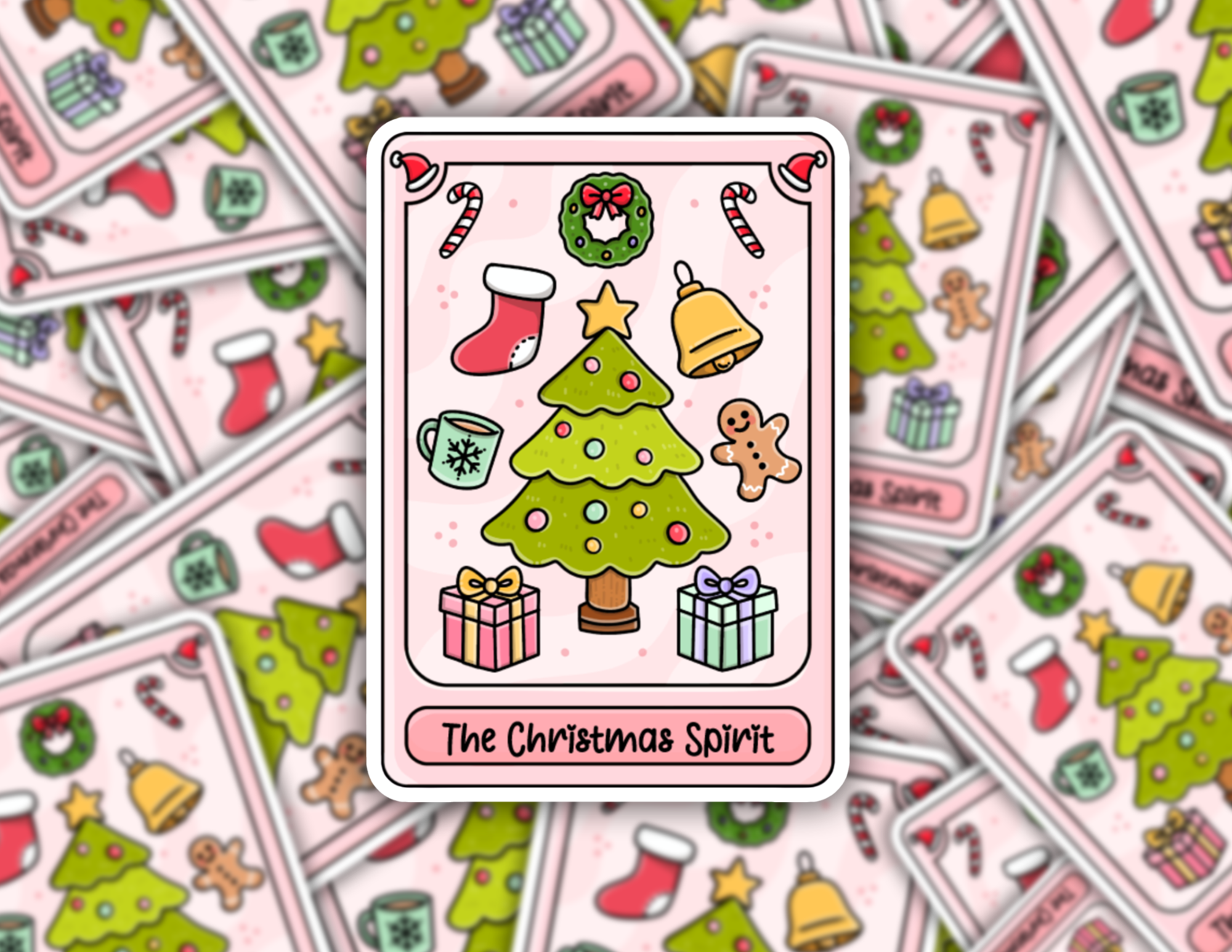 Christmas Spirit Tarot Card Sticker