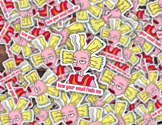 How Your Email Finds Me Vinyl Sticker – Cynthia from Rugrats Tiktok Meme Work From Home Decal for Laptops and Workspaces Relatable