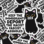 Deport Fascists Cat Sticker