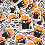 Drink Coffee, Do Spells Cat Sticker