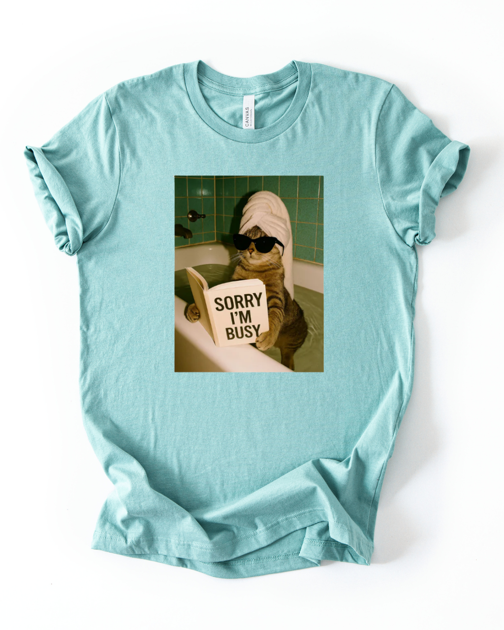 Sorry I'm Busy Tub Cat T-Shirt