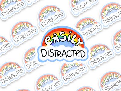 Easily Distracted Sticker