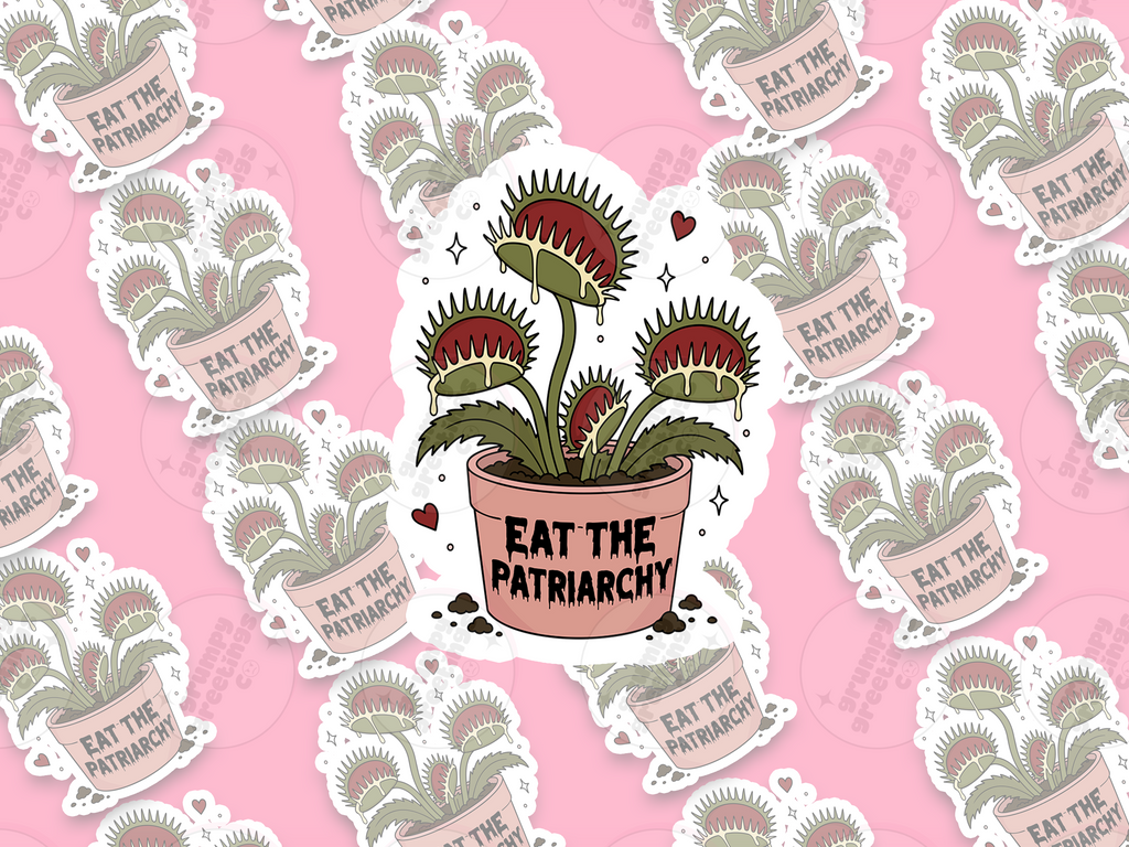 Eat The Patriarchy vinyl sticker by Grumpy Greetings Co.