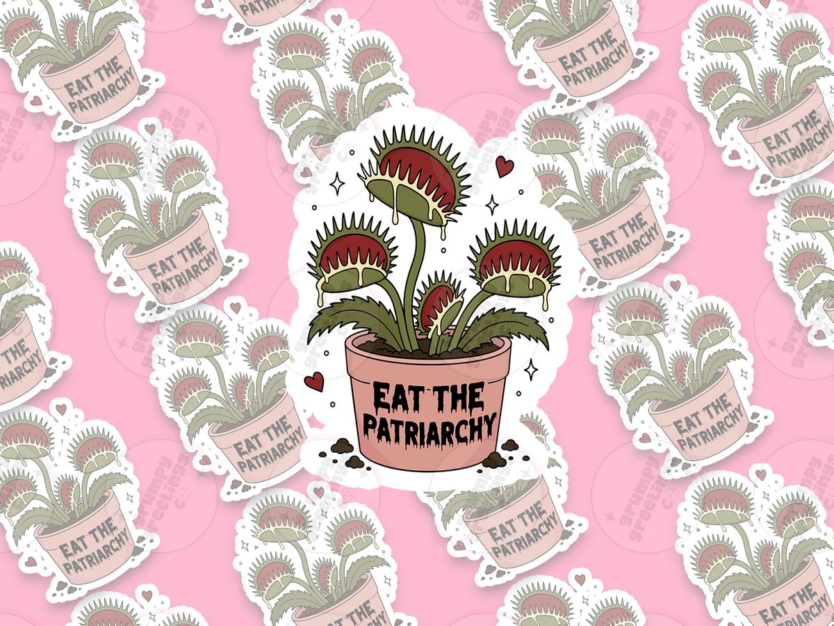 Eat The Patriarchy vinyl sticker by Grumpy Greetings Co.