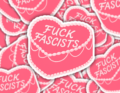 Fuck Fascists Cake Sticker