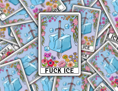 Fuck Ice Tarot Card Sticker