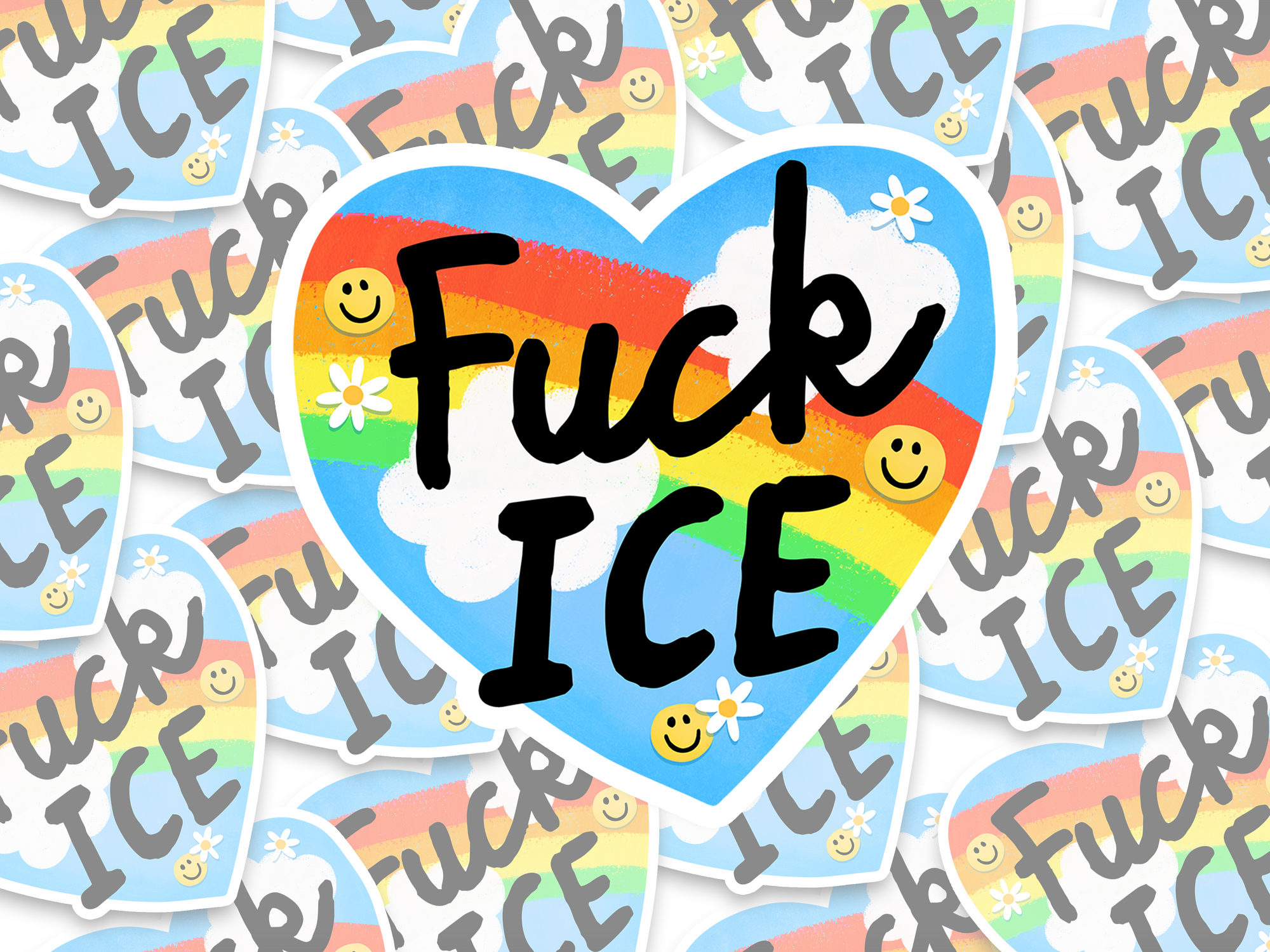 Fuck Ice Heart Sticker