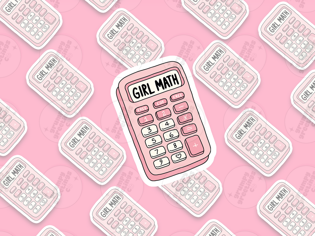 Girl Math vinyl sticker by Grumpy Greetings Co.