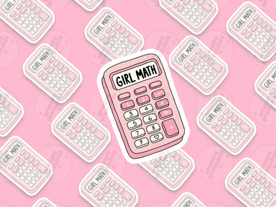 Girl Math vinyl sticker by Grumpy Greetings Co.