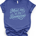 Meet Me At The Bookshop  Unisex T-Shirt in Heather Lapis