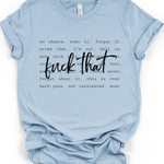 Fuck That Unisex T-Shirt in Heather Baby Blue