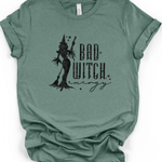Bad Witch Energy T-Shirt in Heather Dusty Blue