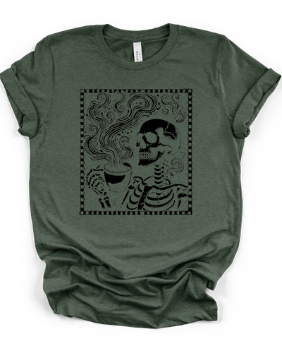Skeleton Espresso T-Shirt in Heather Forest
