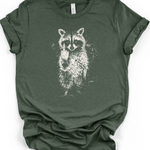 Raccoon Middle Finger T-Shirt in Heather Forest