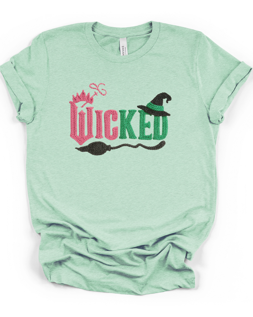 Wicked Faux Yarn Unisex T-Shirt in Heather Mint