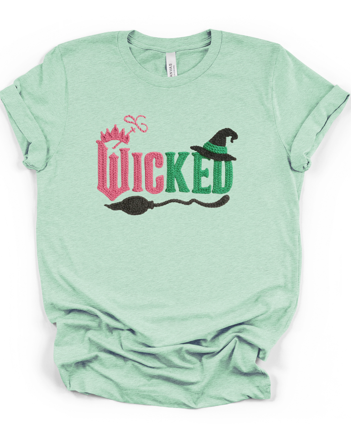 Wicked Faux Yarn Unisex T-Shirt in Heather Mint