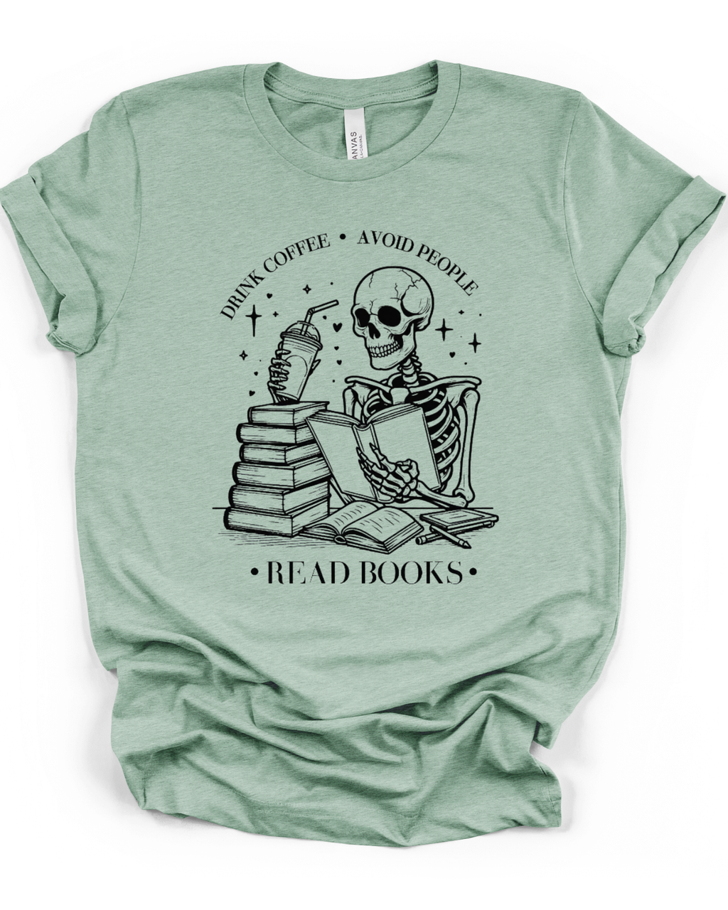 Drink Coffee, Avoid People, Read Books Skeleton T-Shirt