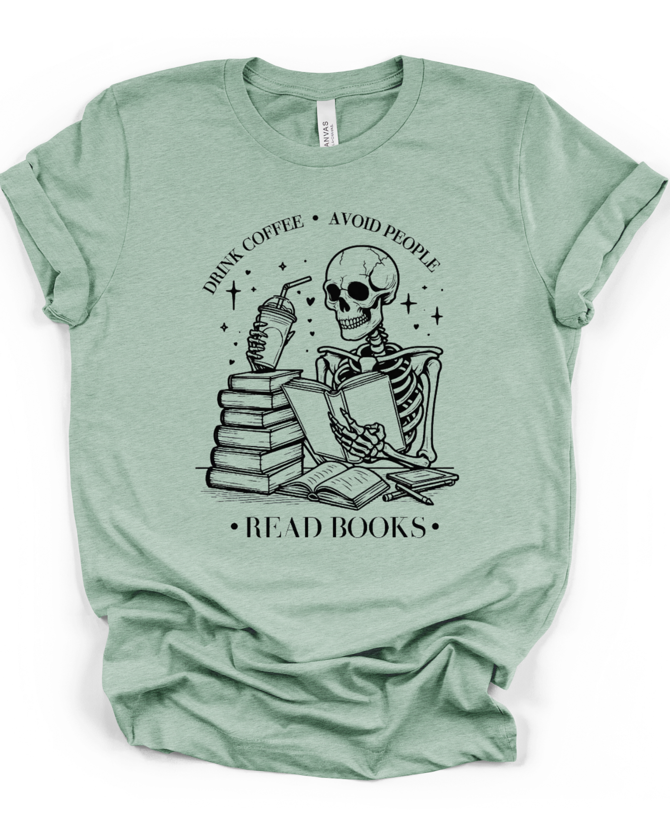 Drink Coffee, Avoid People, Read Books Skeleton T-Shirt