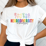 Neurodiversity is Beautiful T-Shirt in Heather White