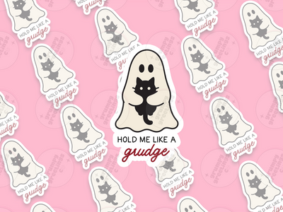 Hold Me Like A Grudge vinyl sticker by Grumpy Greetings Co.