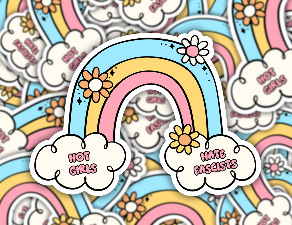 Hot Girls Hate Fascists Sticker