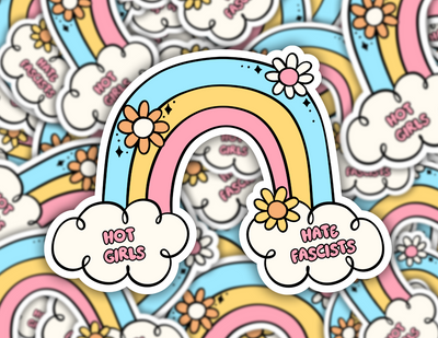Hot Girls Hate Fascists Sticker