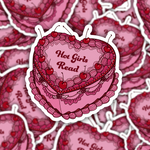 Hot Girls Read Cake Sticker