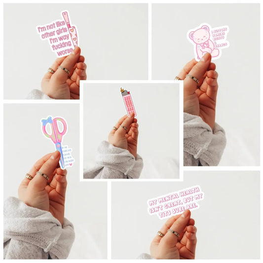 Feminist Sticker Pack (Or purchase sticker separately) - Feminism Gift - Pro Women Choice, Anti-Patriarchy, Coquette Girly Vinyl Stickers for Kindle Laptop & Water Bottle