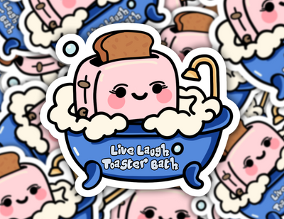 Live Laugh Toaster Bath Sticker