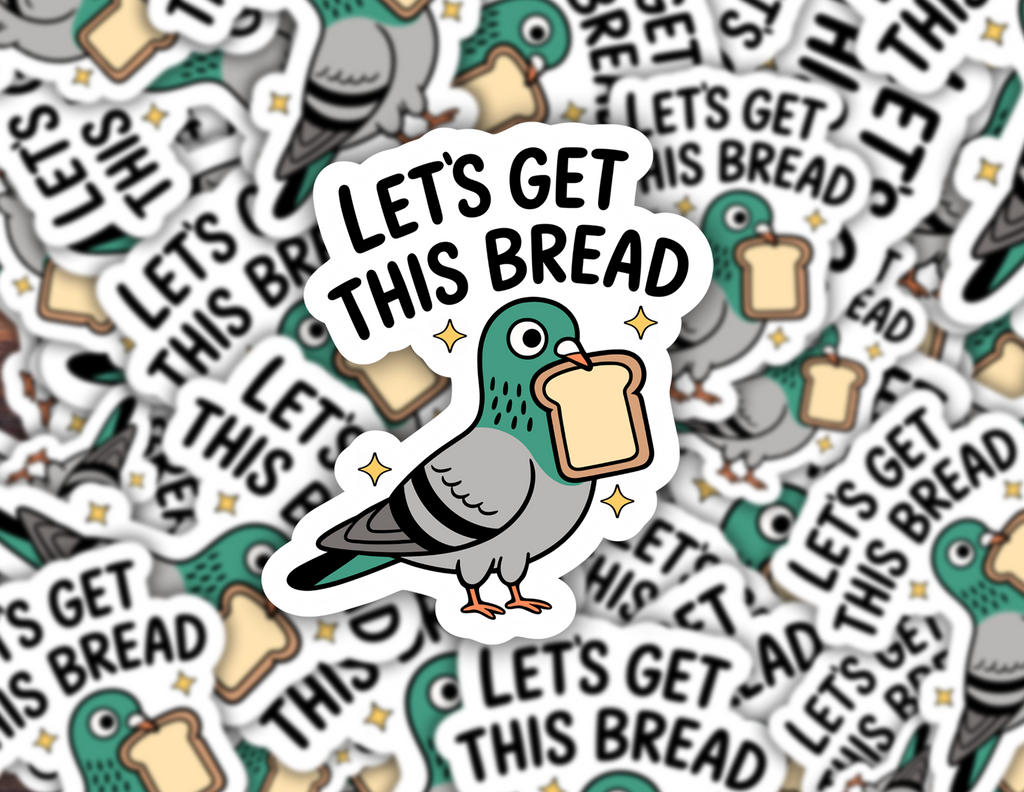 Let's Get This Bread Pigeon Sticker