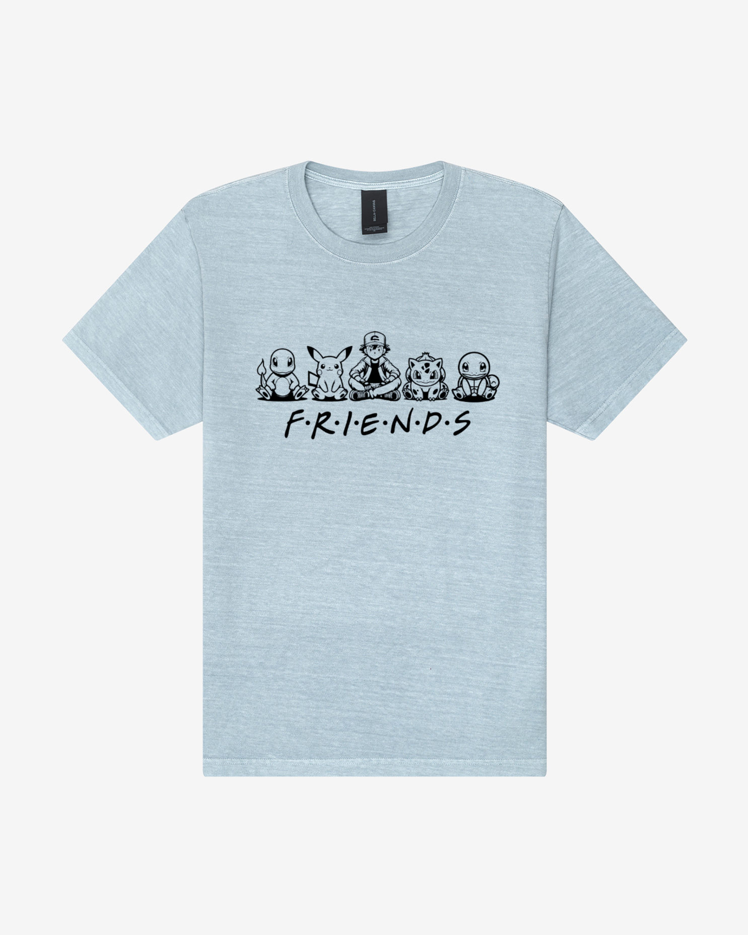 Poke Friends 4810GD Heavyweight Unisex T-Shirt in Washed Light Denim