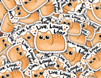 Live, Laugh, Loaf Cat Sticker