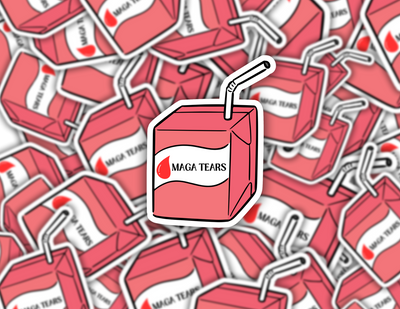 MAGA Tears Juice Box Sticker