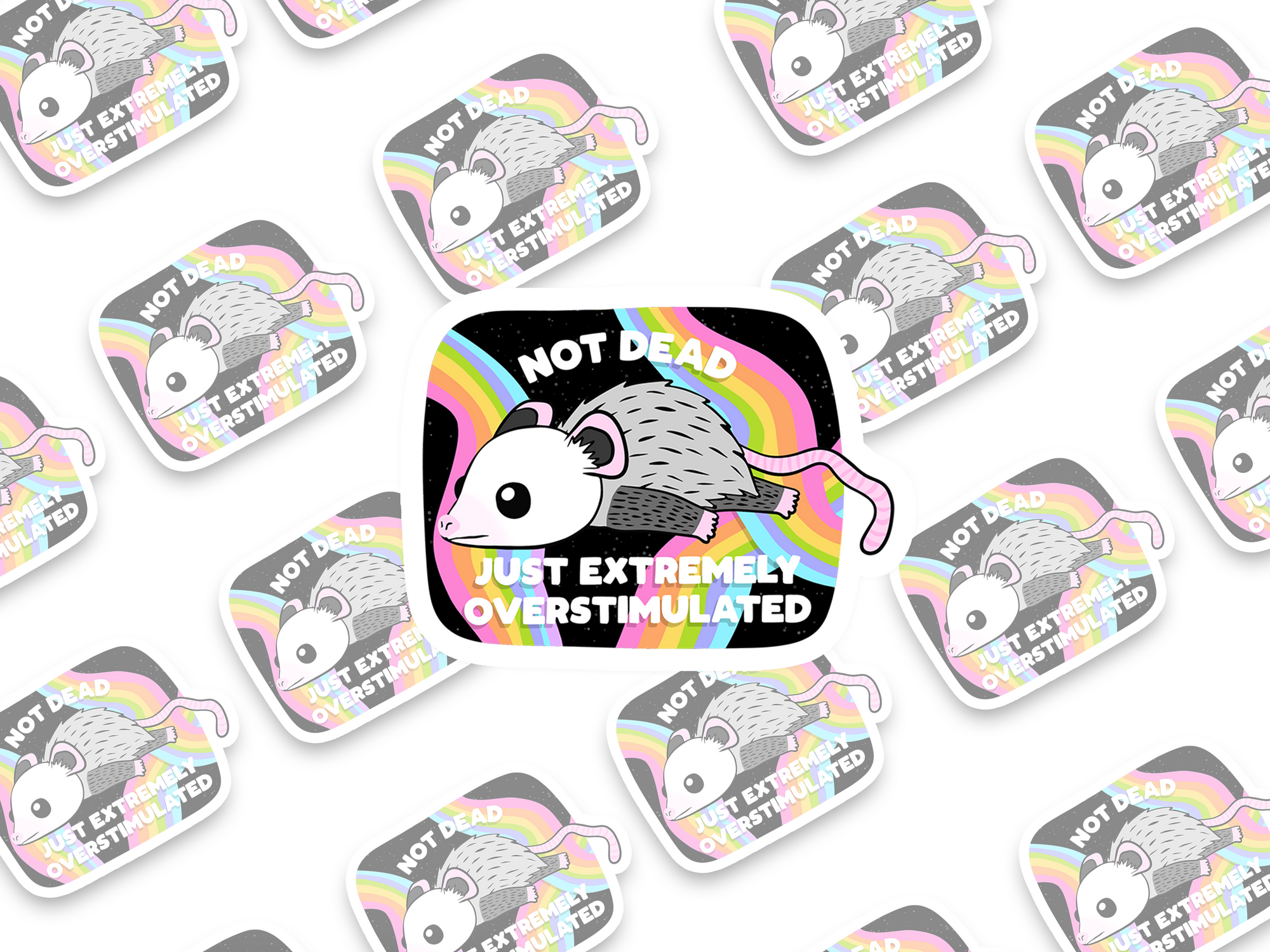 Not Dead Just Extremely Overstimulated Sticker