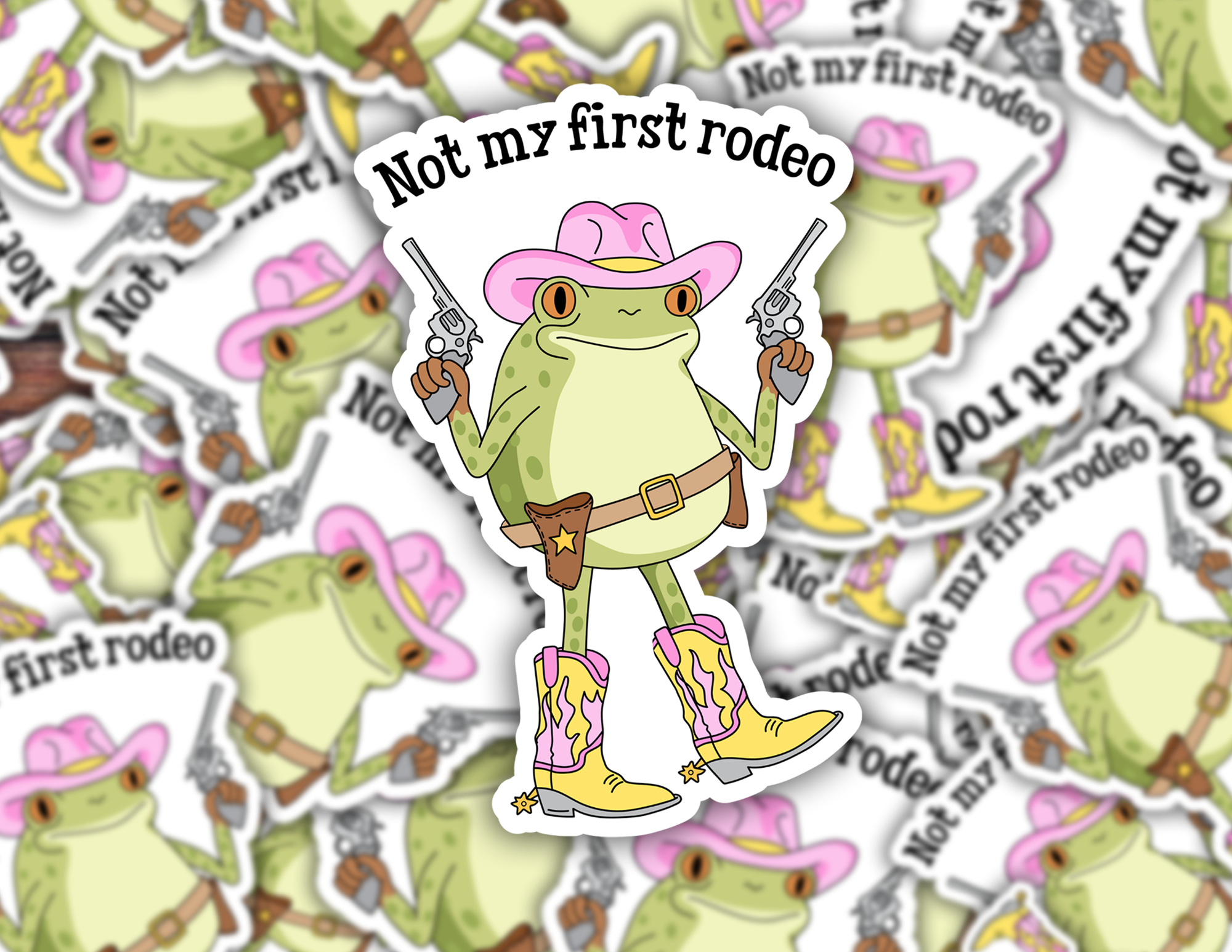 Not My First Rodeo Frog Sticker