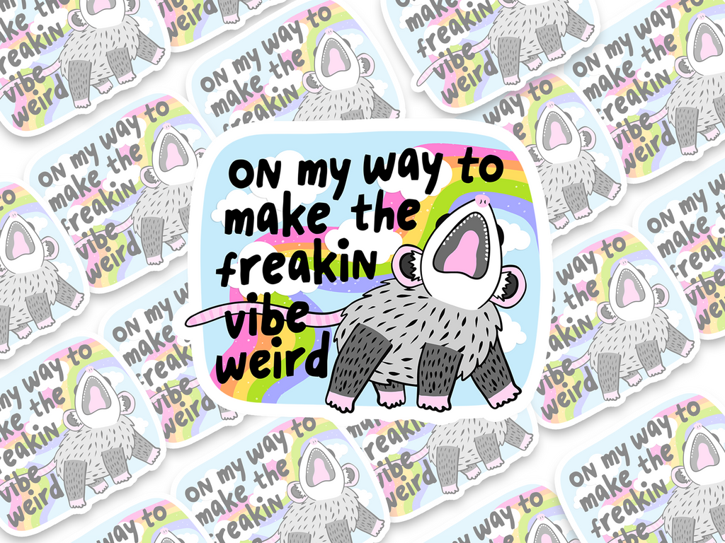 On My Way To Make The Vibe Weird Possum Sticker