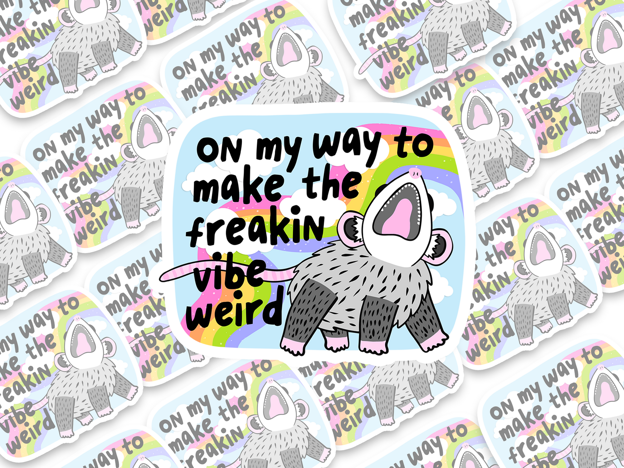 On My Way To Make The Vibe Weird Possum Sticker